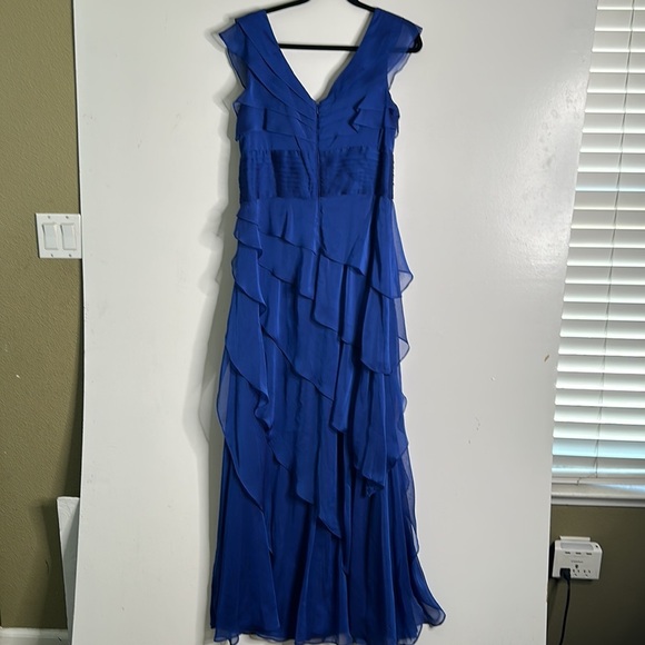 Adrianna papell blue raffle maxi formal dress size 12 - Picture 10 of 13
